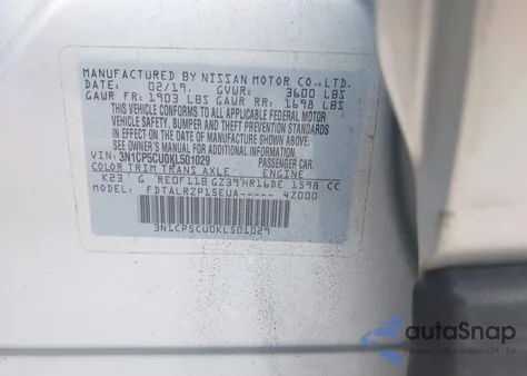 2019 Nissan Kicks S from USA, damaged, VIN 3N1CP5CU0KL501029